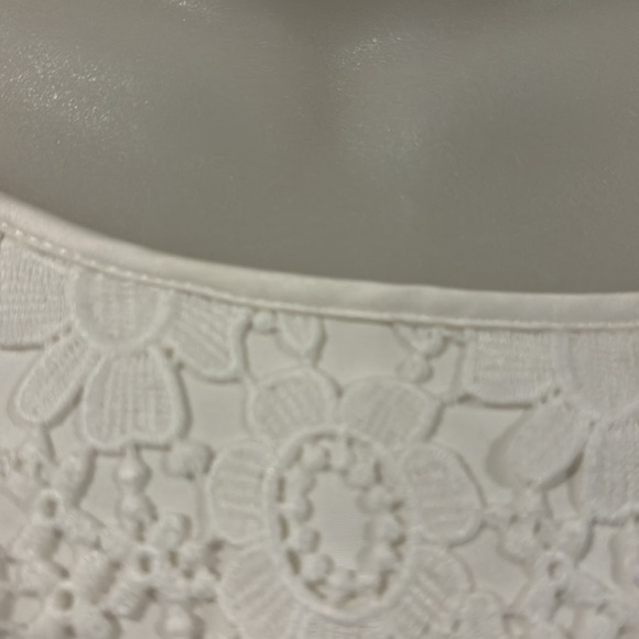 Anthropologie Shani White Lace Dress W/ Black Lace Accents Size - 6 - Picture 8 of 10